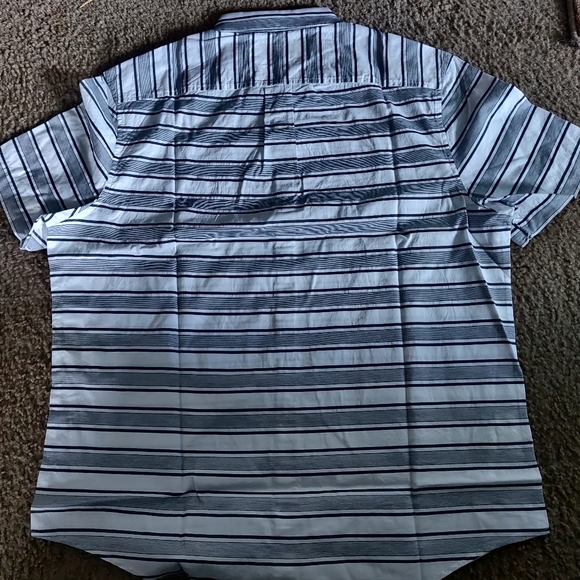 Original Penguin Men's Horizontal Stripe Short Sleeves Shirt in Bright White XL - Picture 6 of 6